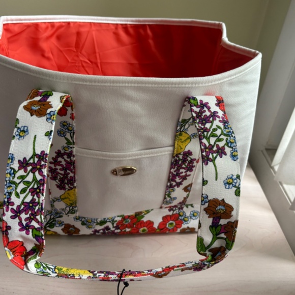 New Coach Violet Leather Crossbody w/ 2 Straps & Coach Floral Patterned Tote Set - Picture 3 of 11